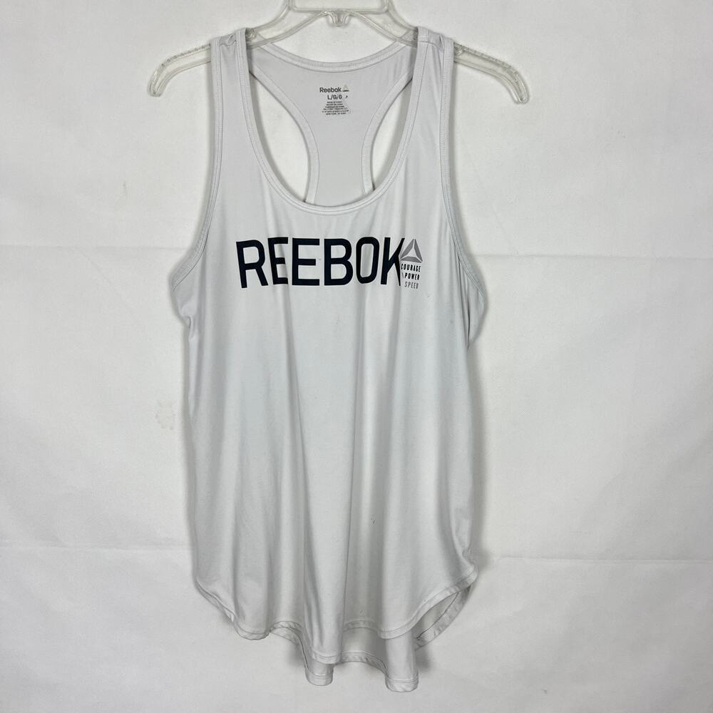 Reebok Activewear Scoop Neck White Tank Top Size L